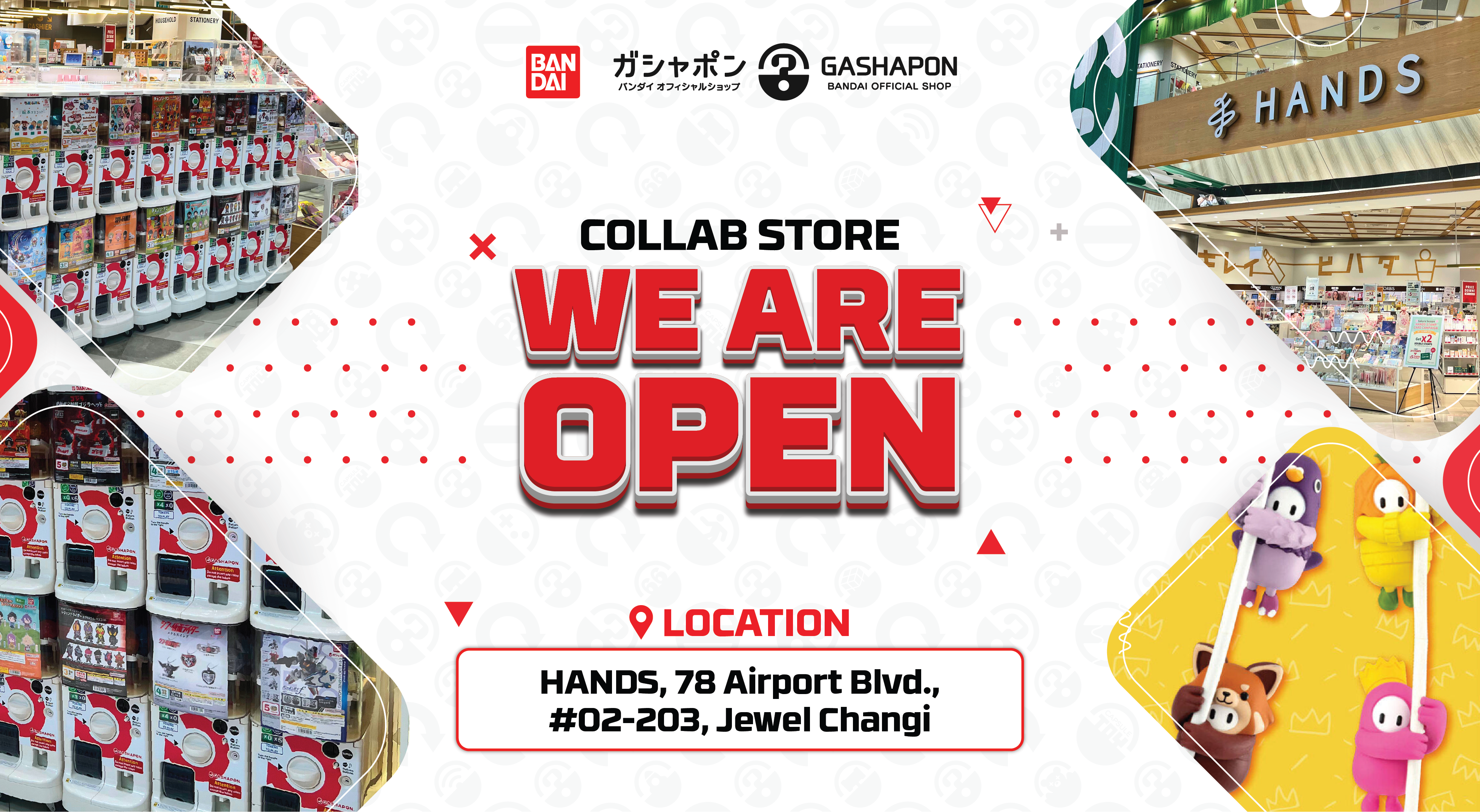 Gashapon Bandai Official Collab Store at HANDS Singapore Jewel Changi